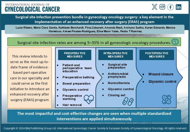 Visual Abstract: Surgical site infection prevention bundle in gynecology oncology surgery: a key element in the implementation of an enhanced recovery after surgery (ERAS) program